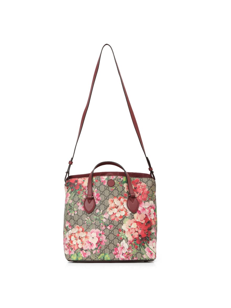 Grey/Brown GG Blooms Coated Canvas Shopper Tote Bag Medium