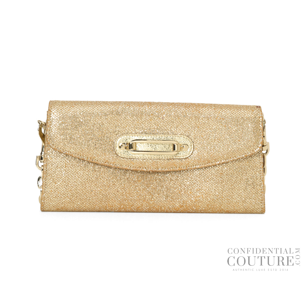 Gold Glitter Fabric Tilsa Clutch