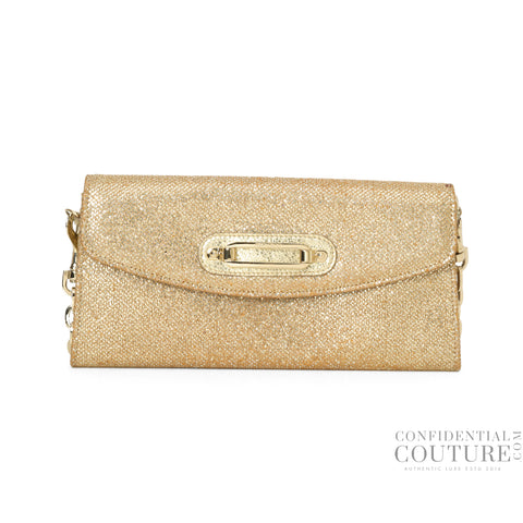 Gold Glitter Fabric Tilsa Clutch