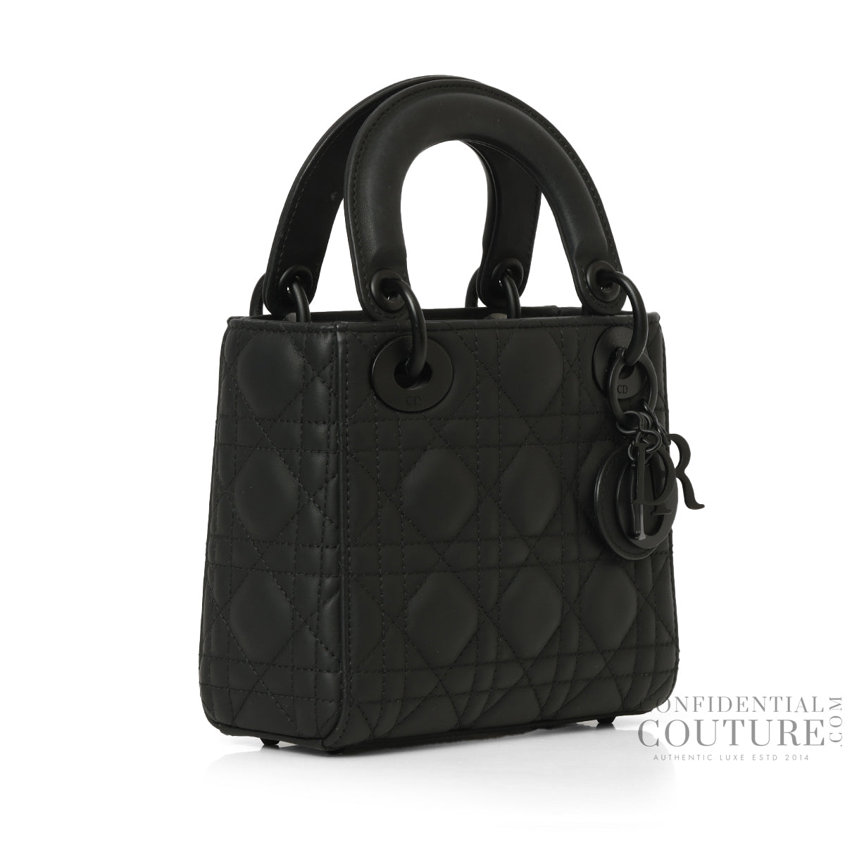 Mini Lady Dior Bag Black Ultramatte Cannage Calfskin