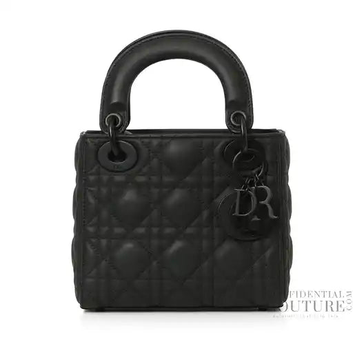 Mini Lady Dior Bag Black Ultramatte Cannage Calfskin