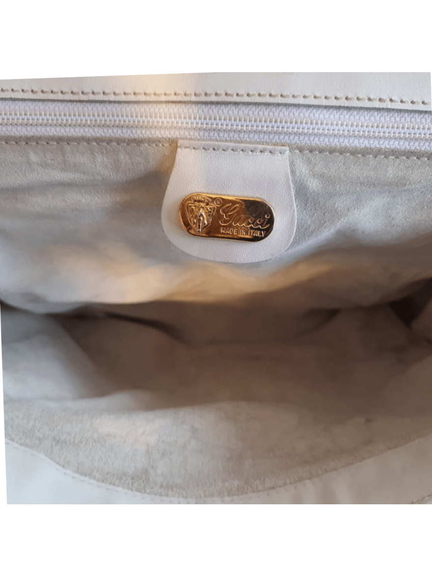 Vintage White Leather Handbag